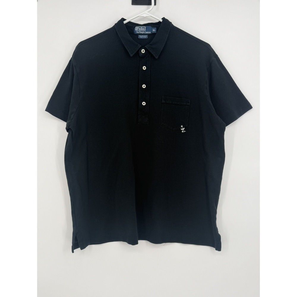 Polo by Ralph Lauren Vintage Black Short Sleeve with RL and Anchor Symbol XL